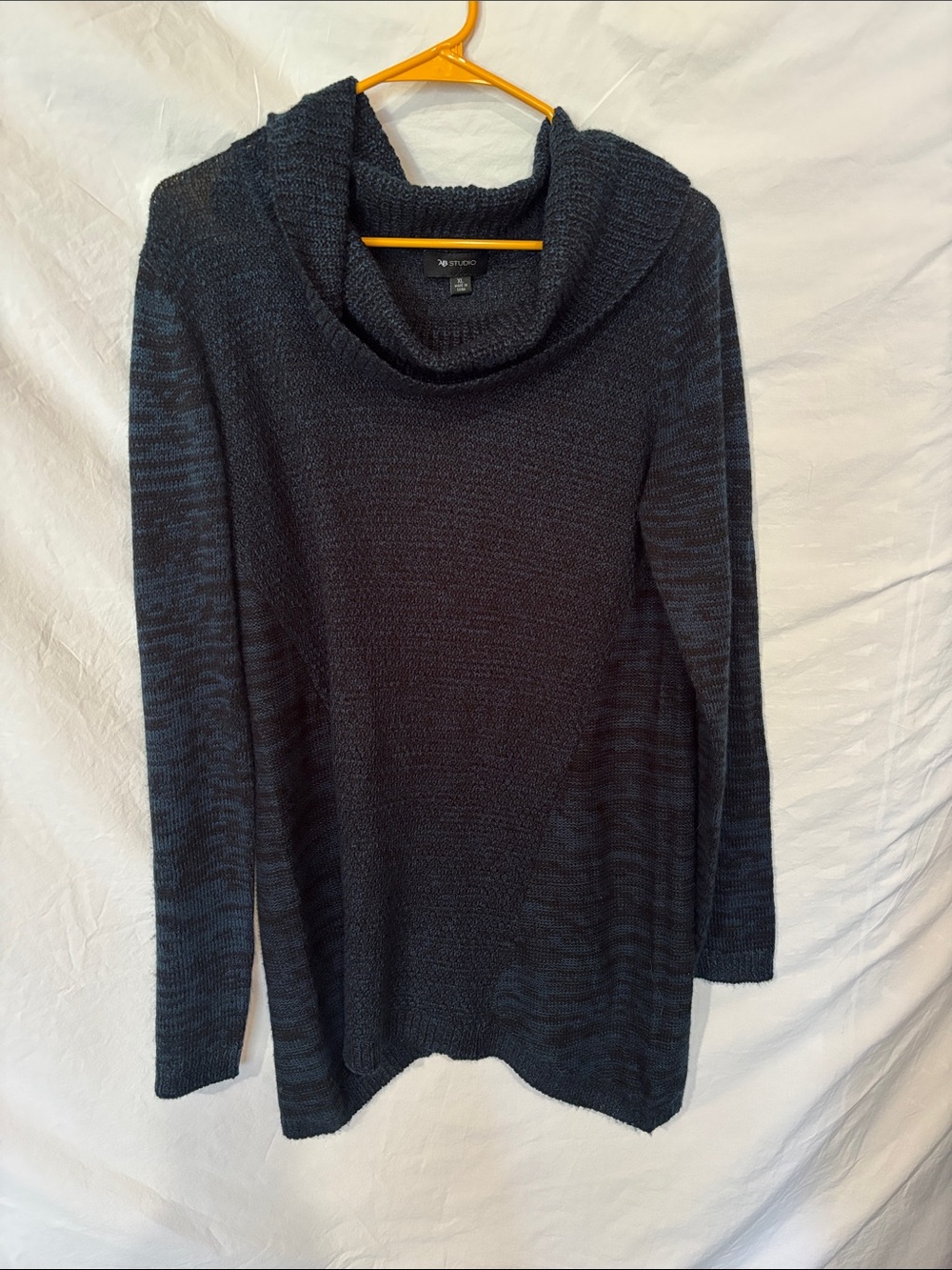 Studio Navy Cowl Neck Tunic Sweater